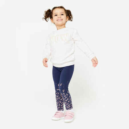 Baby Basic Cotton Leggings - Blue/Pink with Patterns