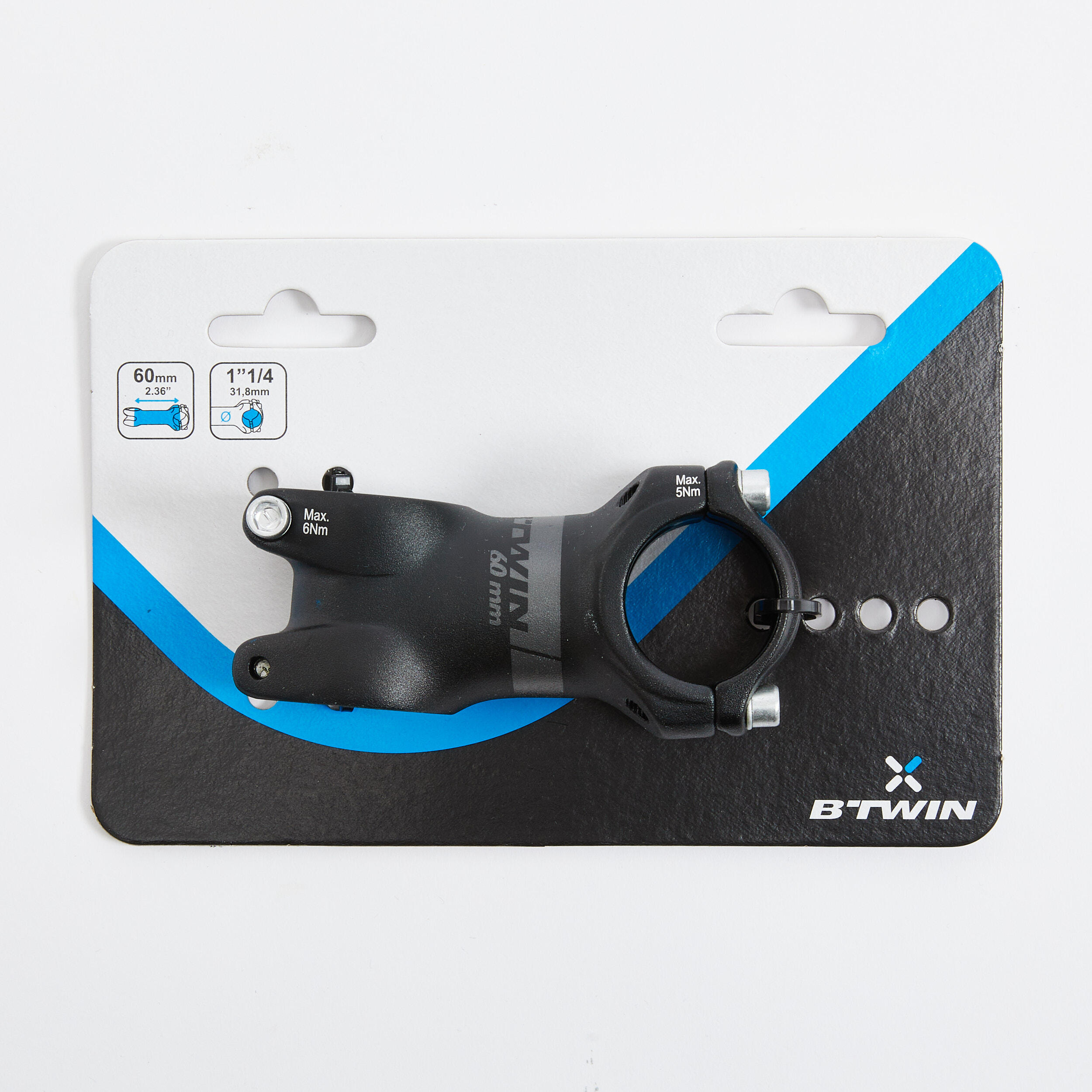 Bicycle Stem 31.8mm X 60mm Alloy 4 Bolt - Black