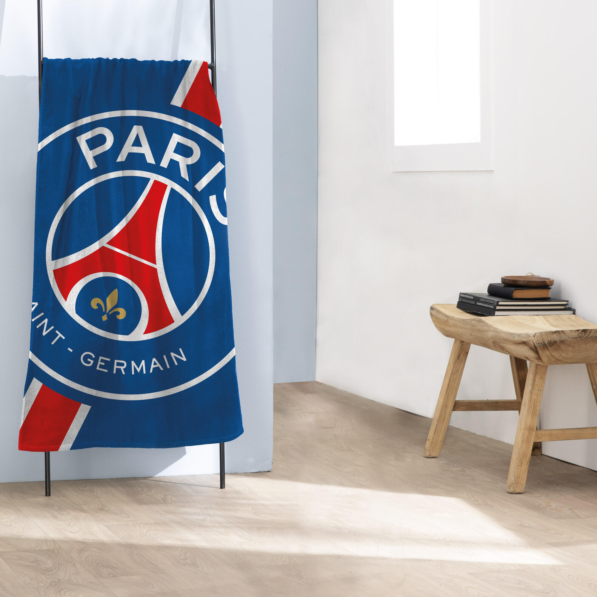 SERVIETTE DE BAIN FOOTBALL PARIS SAINT GERMAIN 70x120 CM 100% COTON 4/4