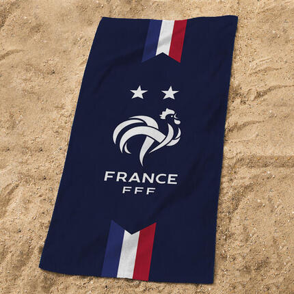 SERVIETTE DE BAIN FOOTBALL FFF 75x150 cm 100% coton