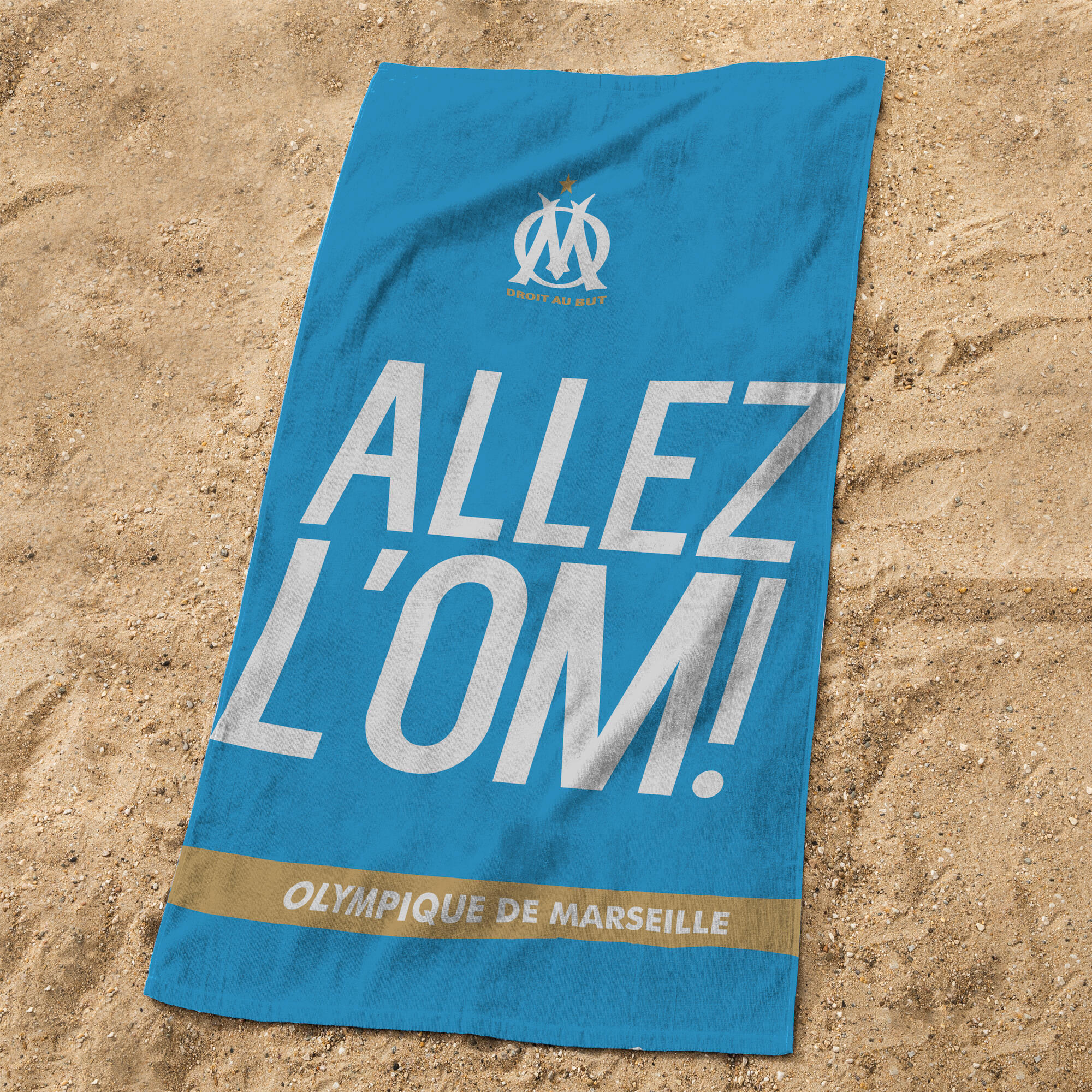 SERVIETTE DE BAIN FOOTBALL OLYMPIQUE DE MARSEILLE 70x120 CM 100% COTON 2/4