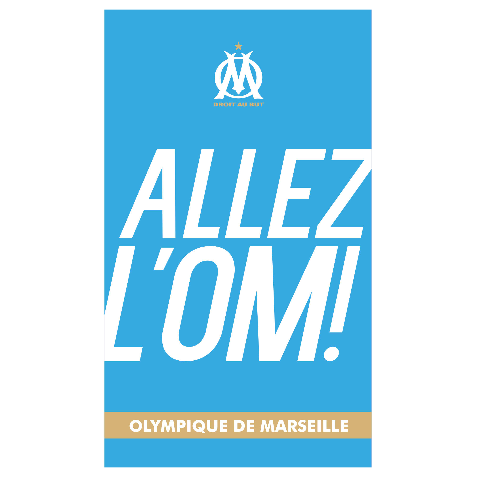 OLYMPIQUE DE MARSEILLE Serviette De Bain Football Olympique Marseille 70x120 Cm 100% Coton -