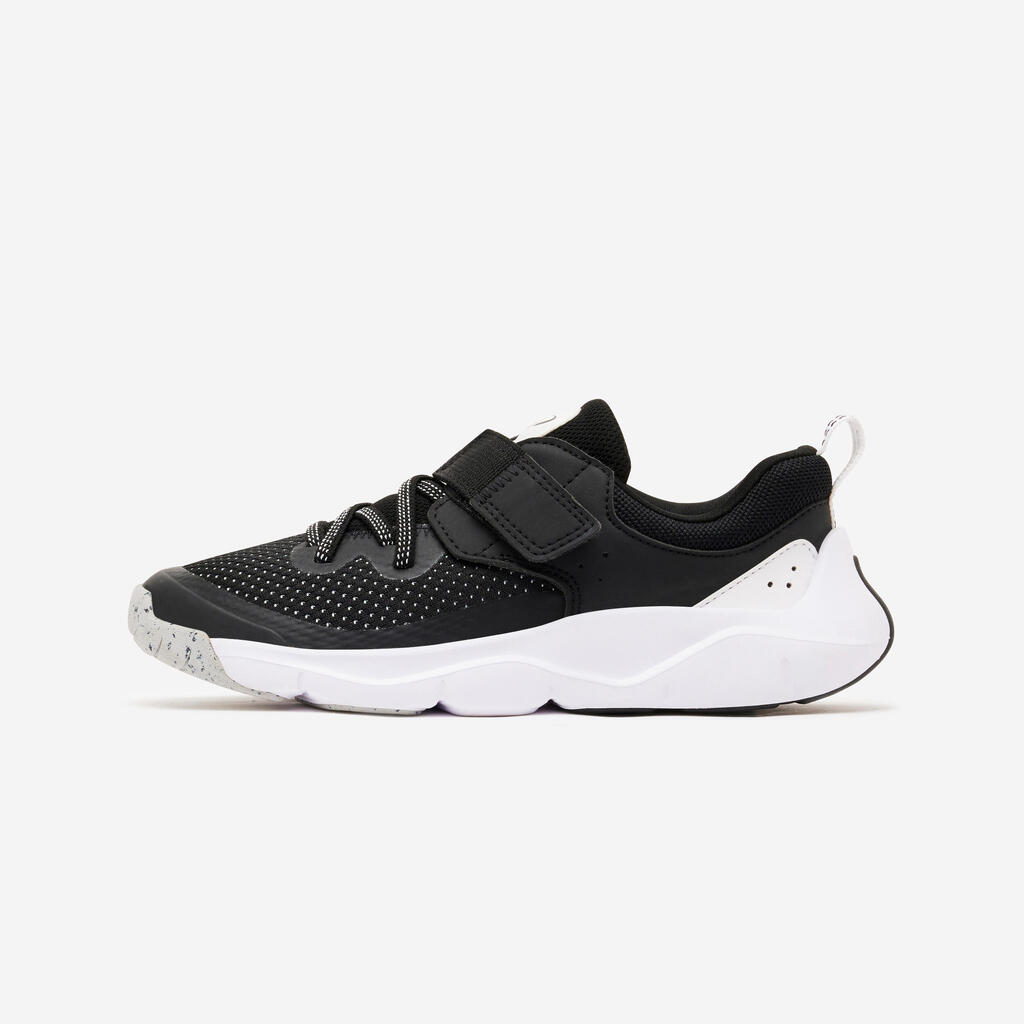 Chaussures à scratch et lacets élastiques légères enfant, Playful Fast Noir