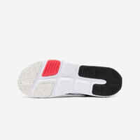 Kids' Lightweight Rip-Tab and Elasticated Laces Shoes Playful Fast - Black/Pink