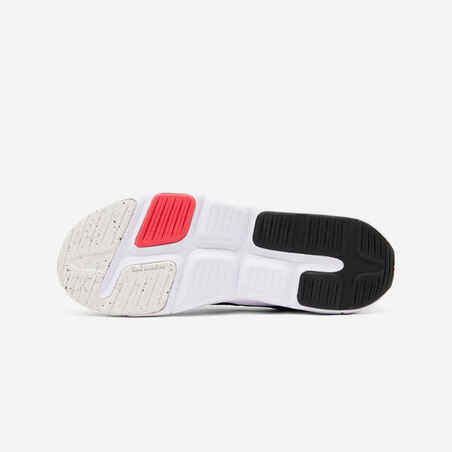 Kids' Lightweight Rip-Tab and Elasticated Laces Shoes Playful Fast - Black/Pink