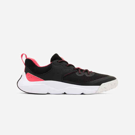 Kids' Unisex Multisports Lightweight Lace-Up Shoes Playful Fast - Black/Pink