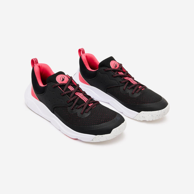 Zapatillas deportivas cordones Niños Playful fast negro-rosa del 36 al 39