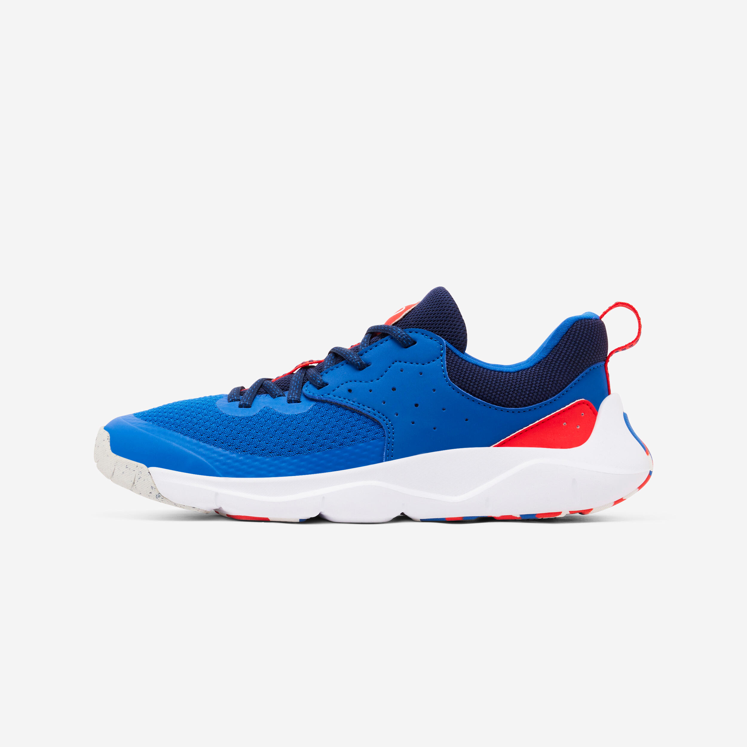 deep blue / steel blue / fluo electric red