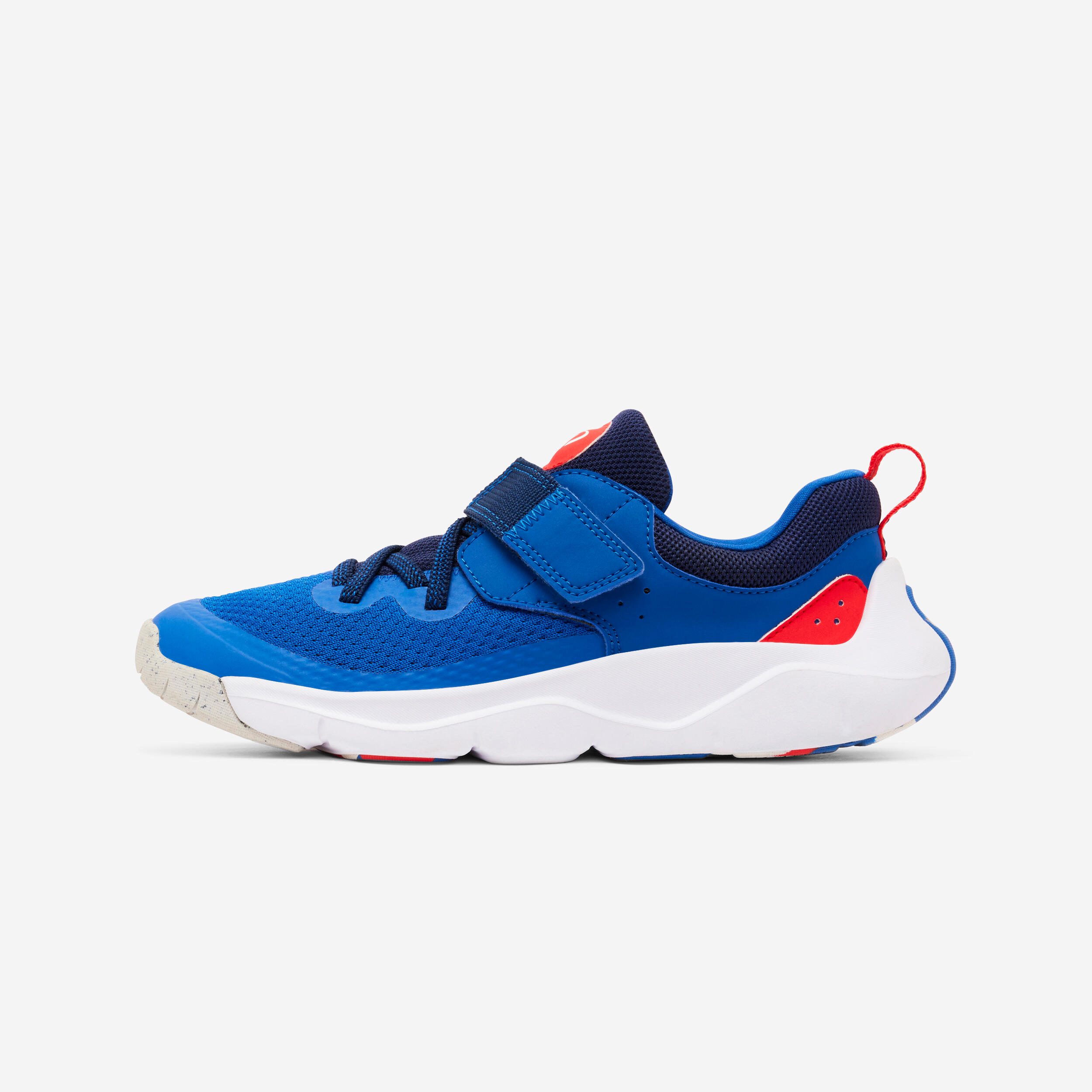 Kids' lightweight rip-tab shoes, Playful Fast blue and red