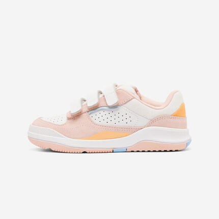 Chaussures multisport à scratchs en cuir enfant mixte, Playventure city blanc