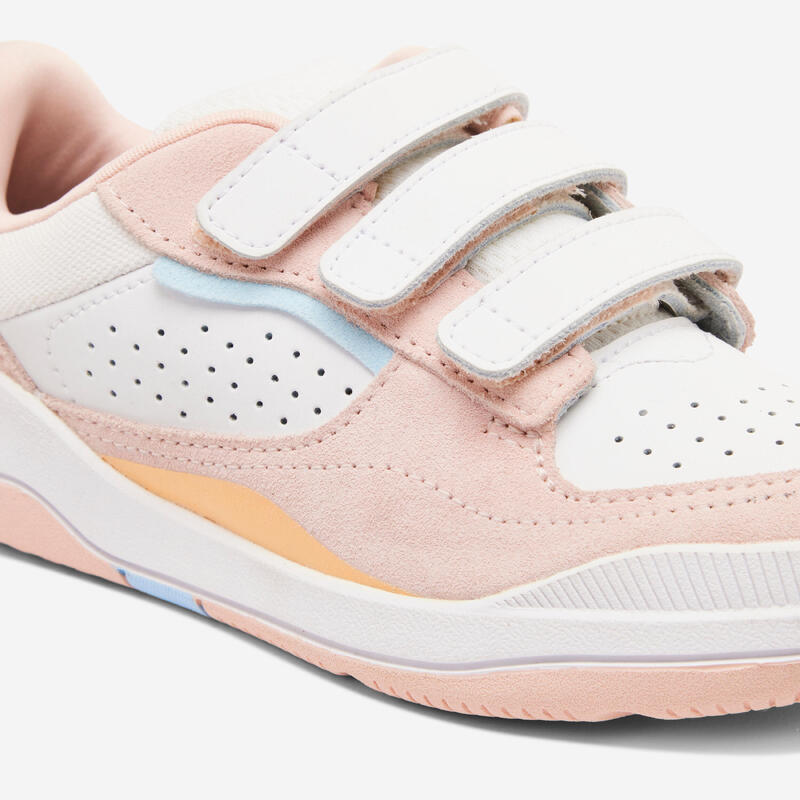 Chaussures à scratch enfant blanche rose - Playventure City