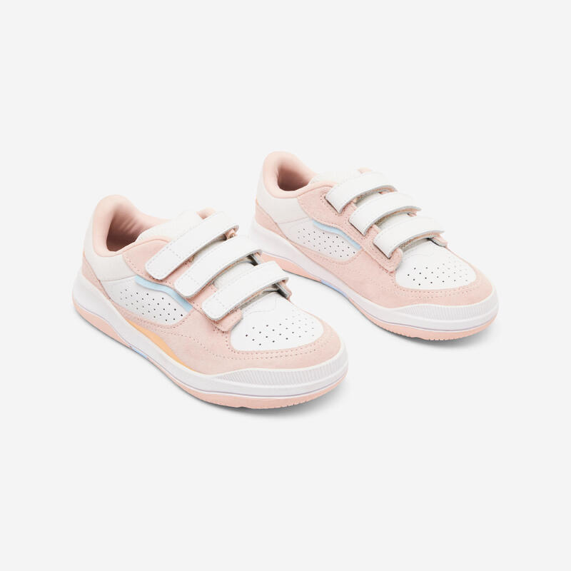 Sneakers bambino PLAYVENTURE CITY con strap bianco-rosa