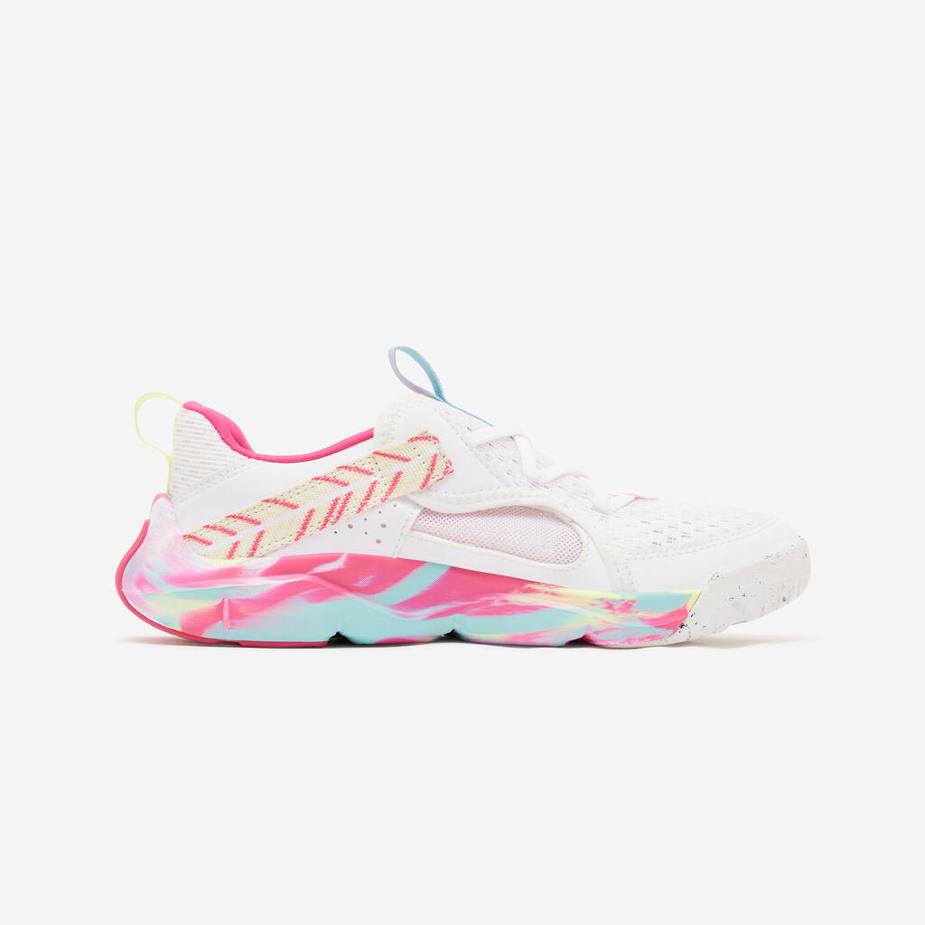 Tenis multideporte transpirables blanco con rosa para niños Playful Summer