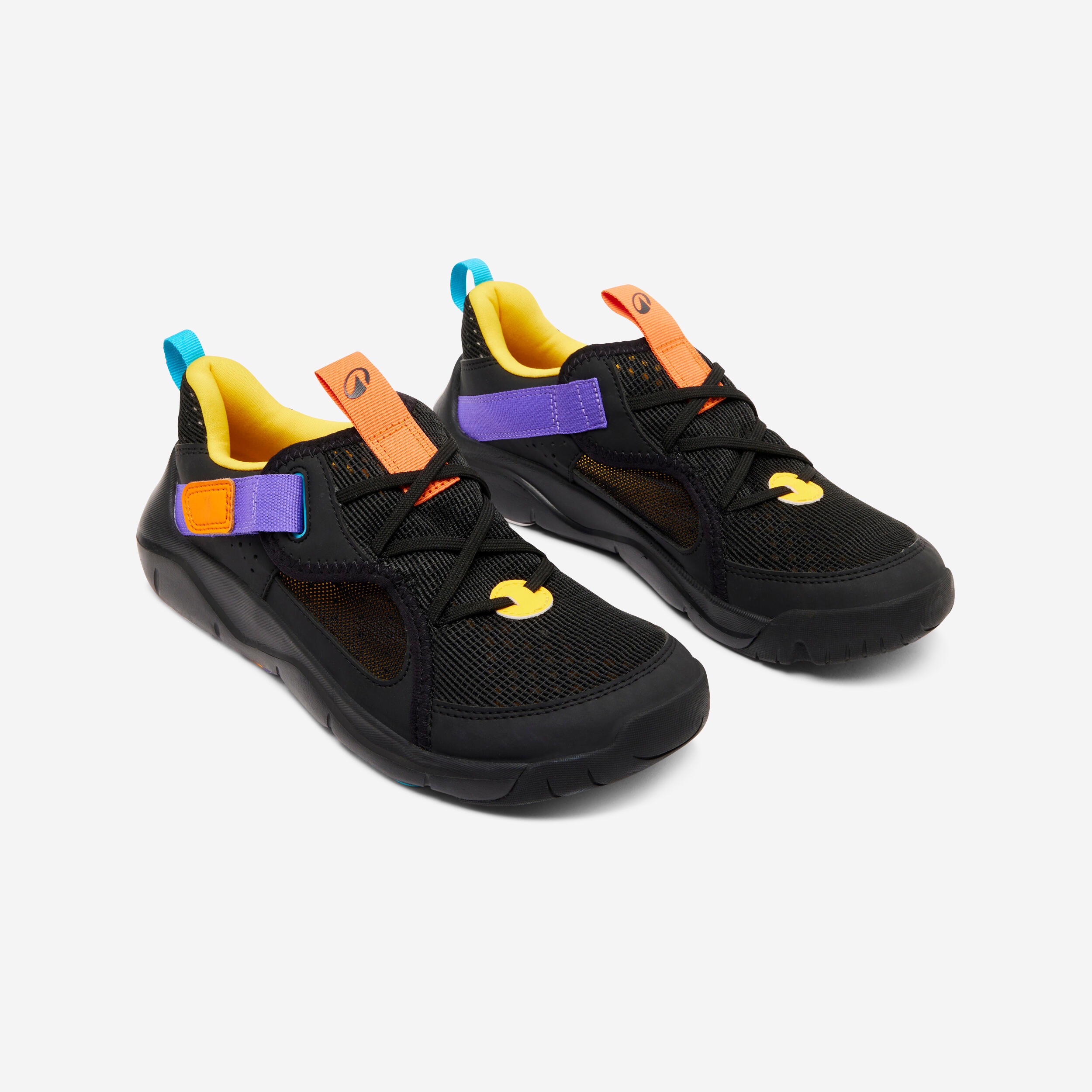 Multi-sports Lightweight Playful Summer Shoes for Kids- Smoked Black