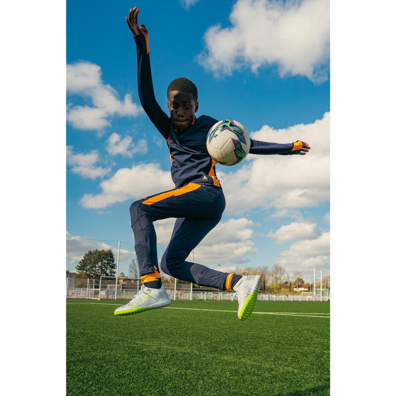 Trainingsbroek voetbal kinderen CLR oranje marineblauw