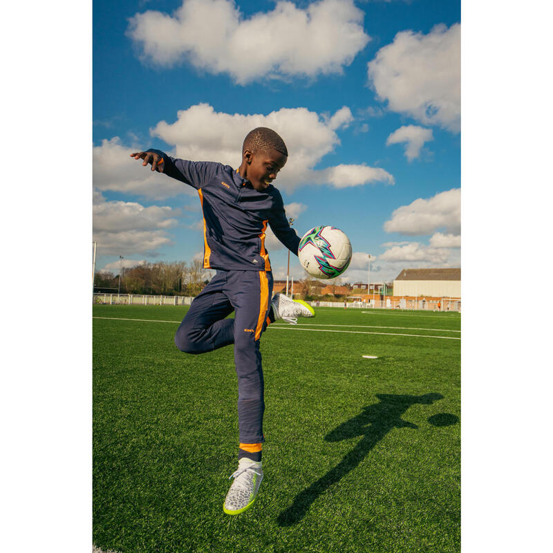 Trainingsbroek voetbal kinderen CLR oranje marineblauw