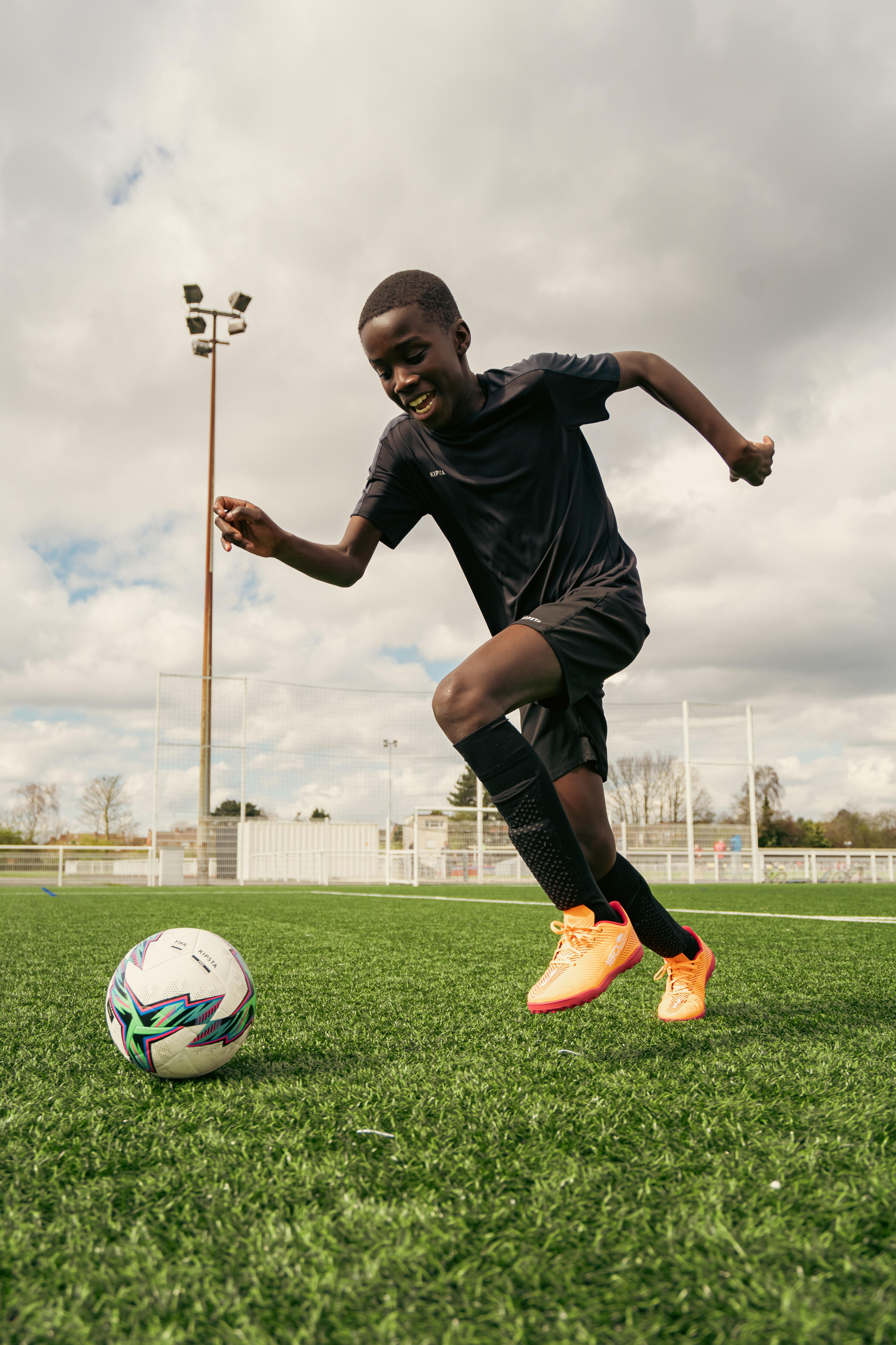 Chaussettes de football enfant easy pocket rouge 6/10