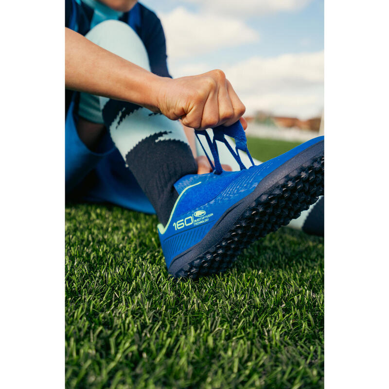 Ghete de fotbal cu bandă cu arici 160 easy turf Albastru Copii