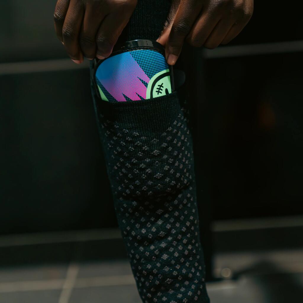 Kids' Football Socks + Shin Guards Easy Pocket