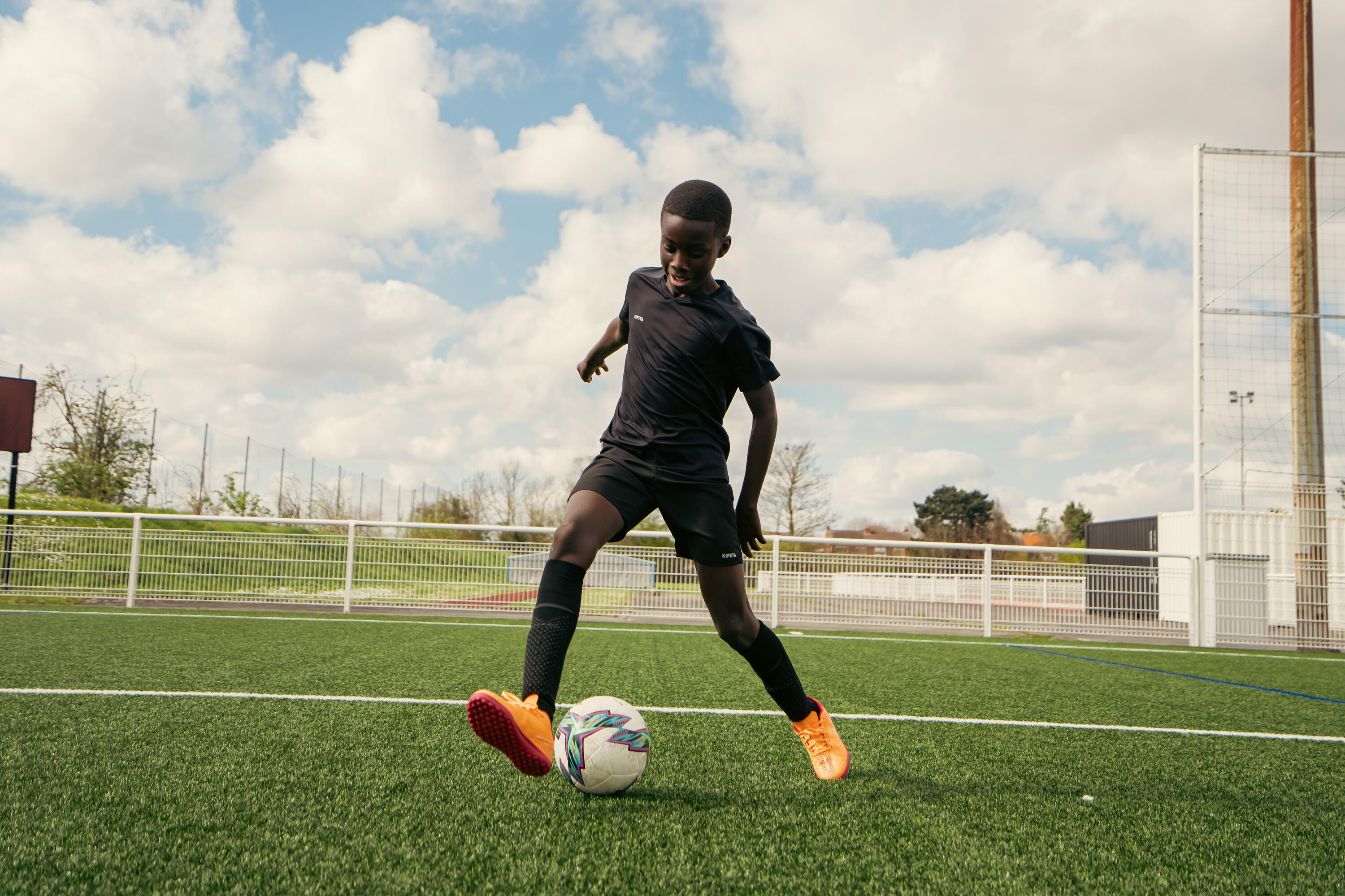 CHAUSSETTES DE FOOTBALL ENFANT EASY POCKET NOIRE 16/16