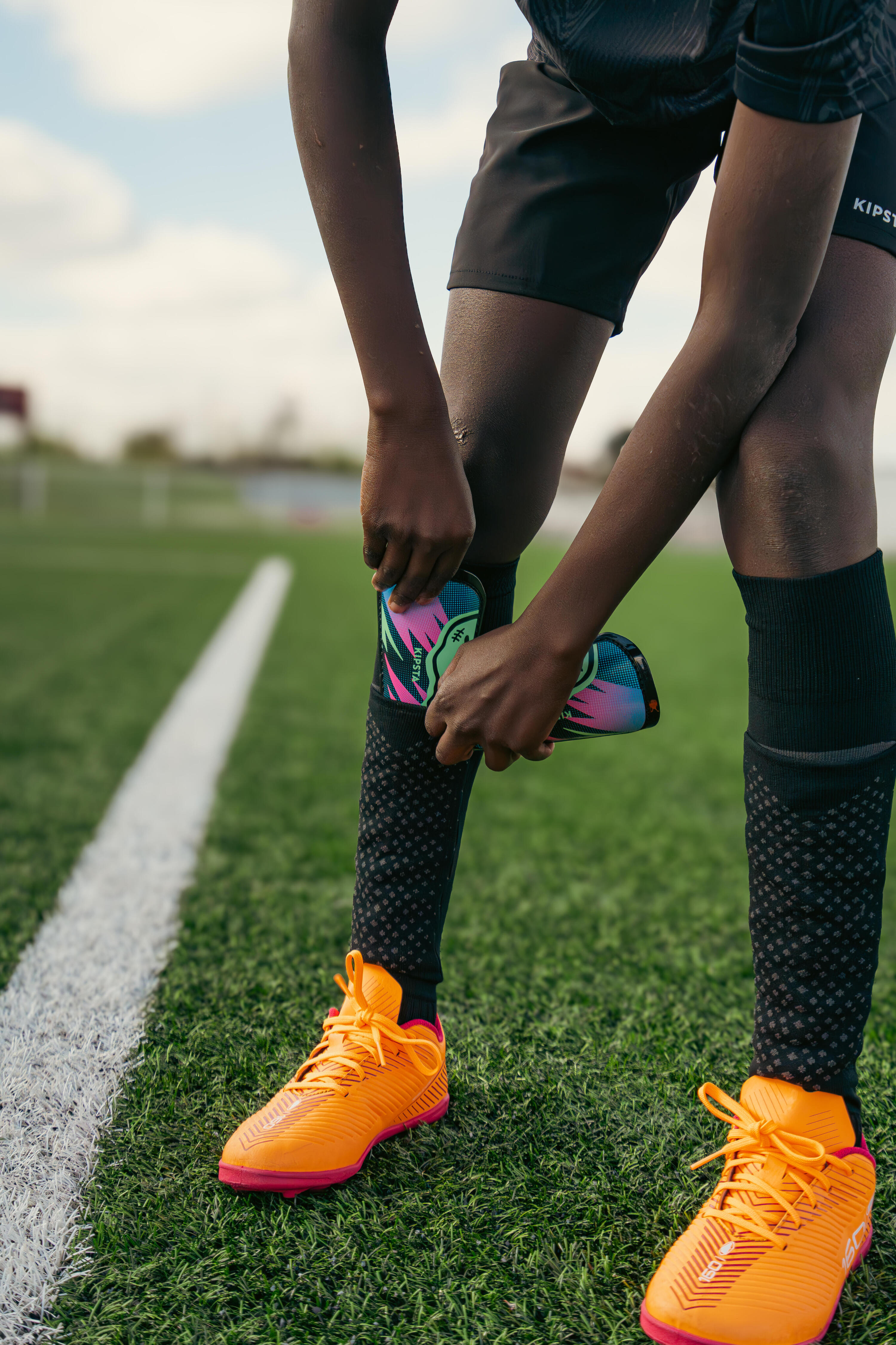 CHAUSSETTES DE FOOTBALL ENFANT EASY POCKET BLEU 10/11