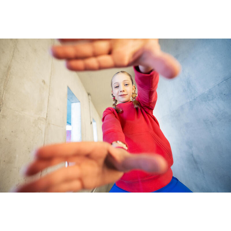 Felpa bambino ginnastica con cappuccio pesante rosa