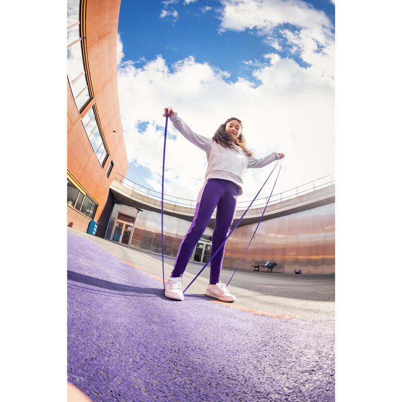 Felpa bambino ginnastica 500 con cappuccio pesante grigio chiaro