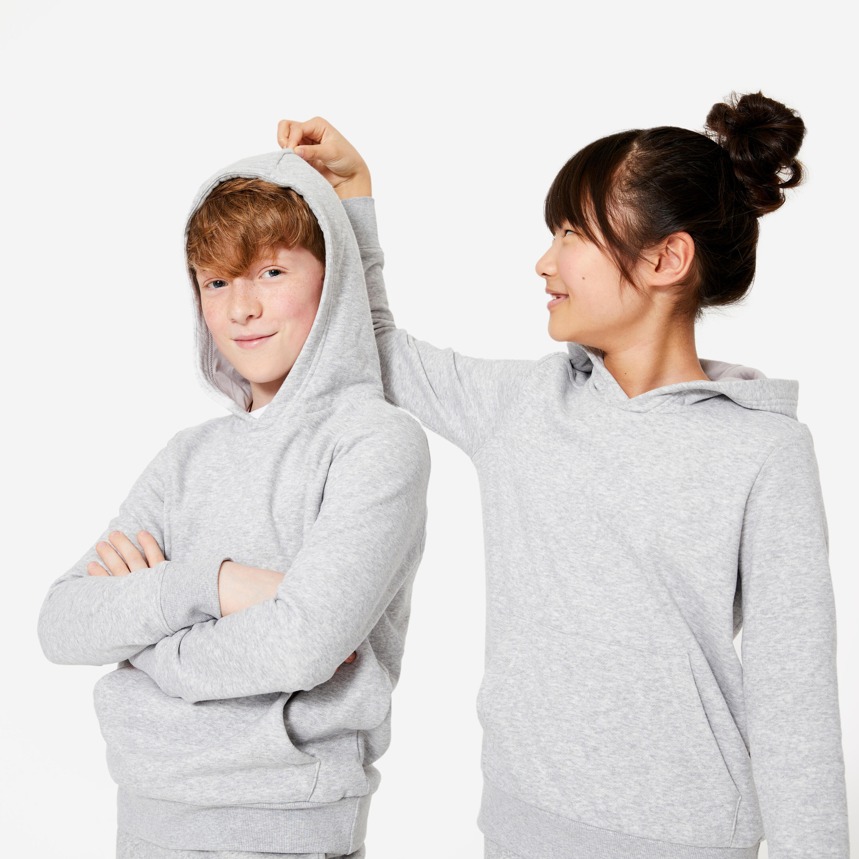 Kapuzenpullover Kinder - hellgrau  6/10