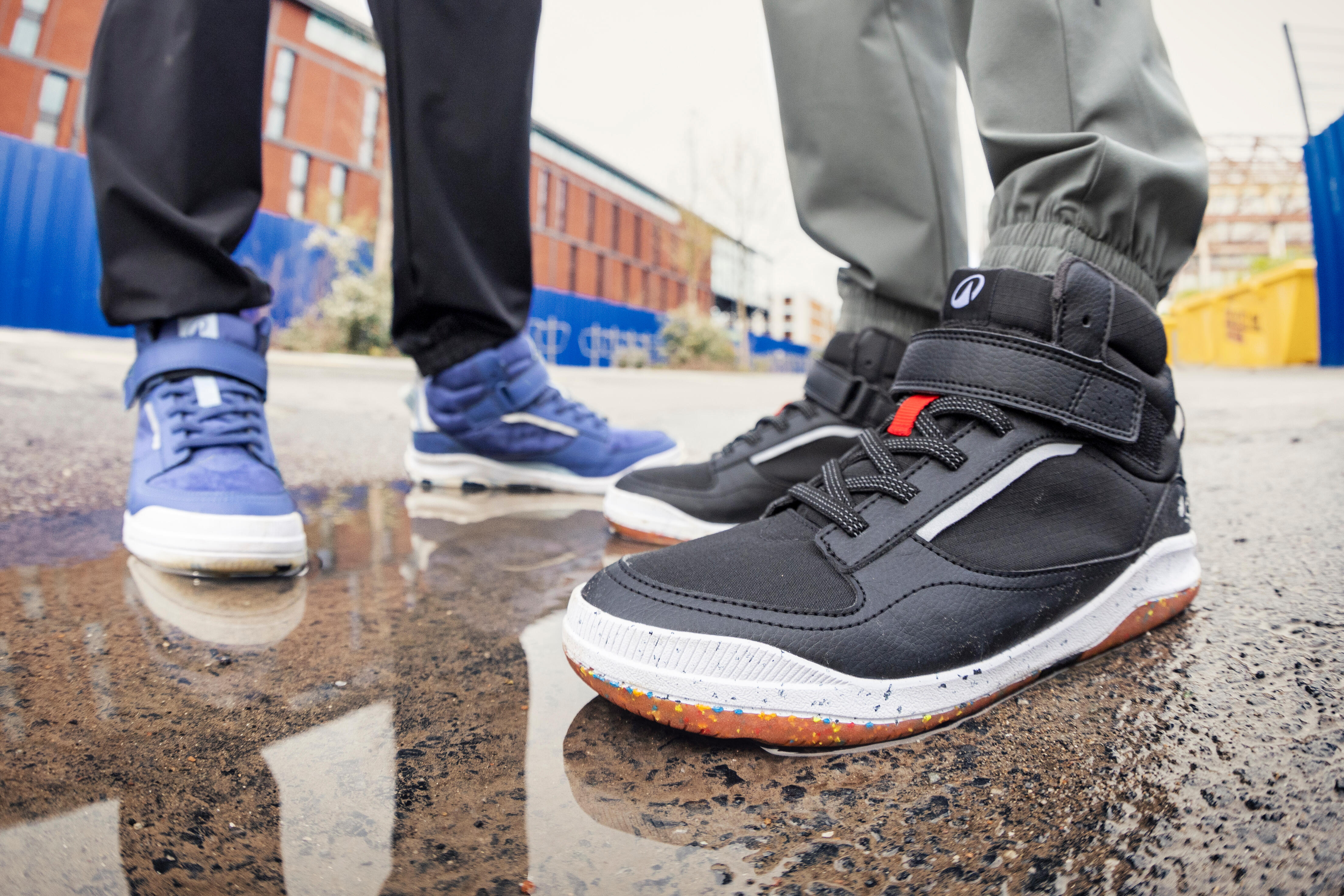 Kids High Top Shoes Laces Rip Tab Playventure Resist Black
