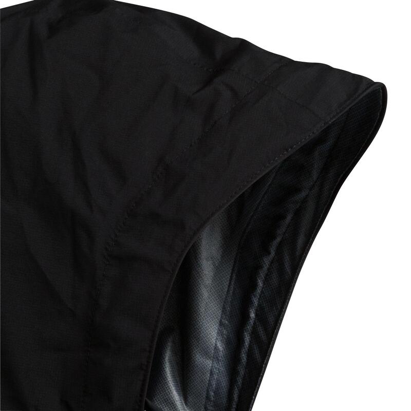 Men's Trail Running Waterproof Jacket Black/White KALENJI Decathlon