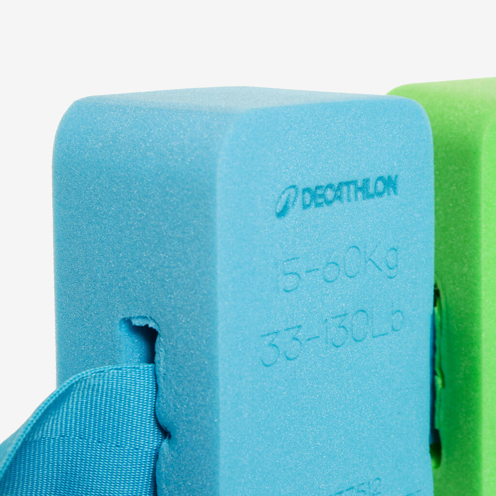 Swimming belt 15-60 kg with blue green foam floats