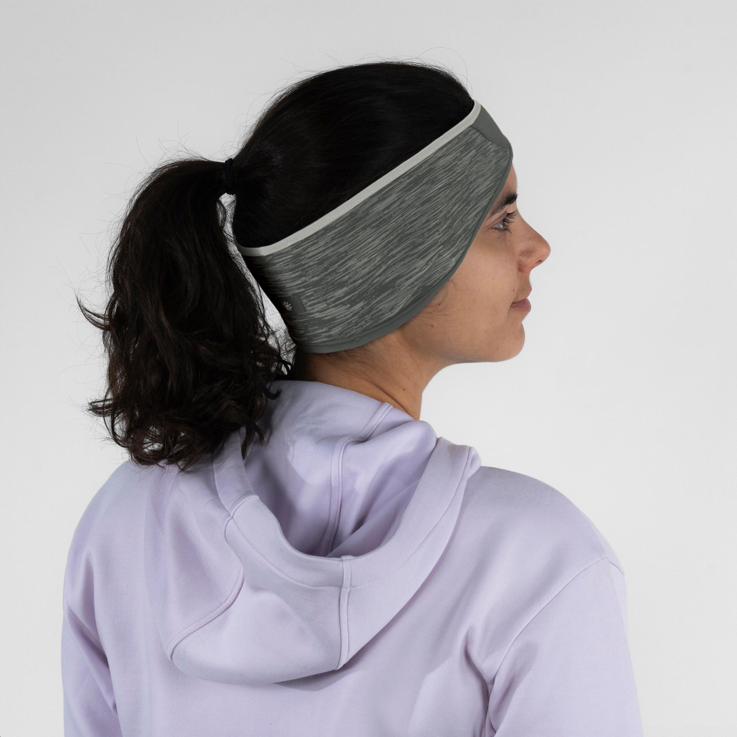 Lauf-Stirnband - Warm+ grau/khaki 6/6