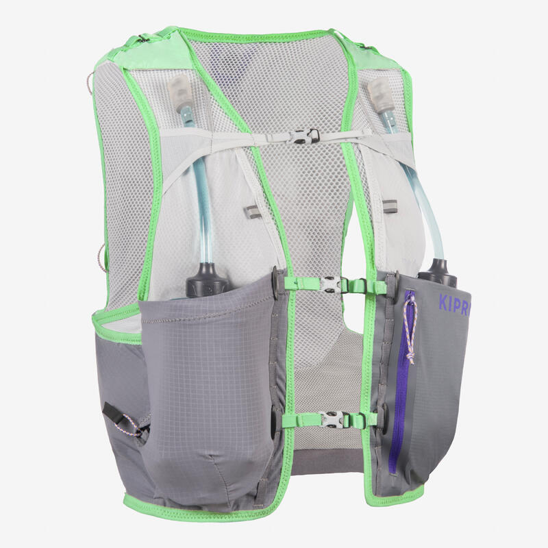 Rucsac CU 2 BIDOANE 500ML Alergare Trail Running 8L VERDE DAMĂ 