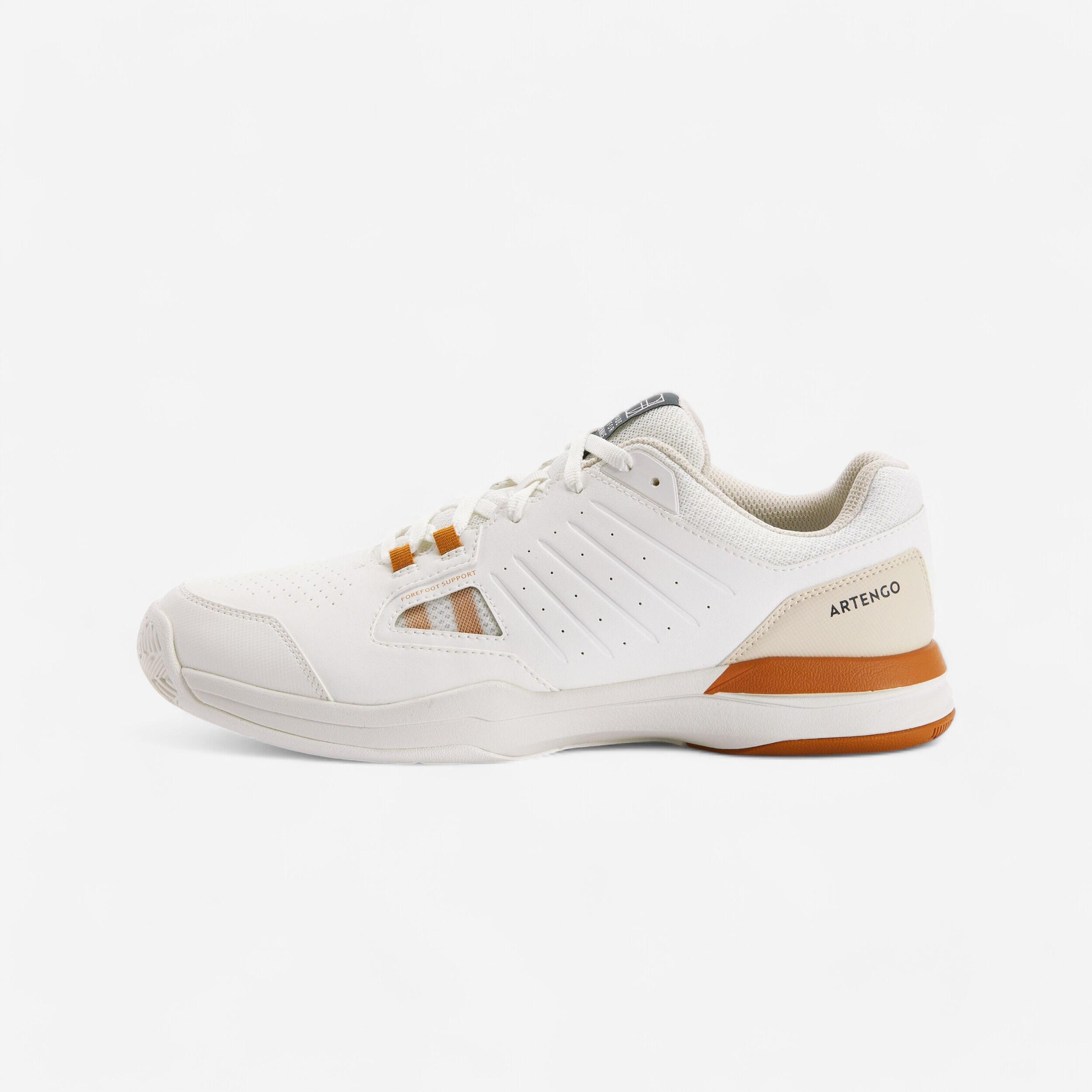 Artengo - Chaussures De Tennis Homme Ts500 Blanc Casse Multi Court - Chaussures De Sport - Tennis - Beige-blanc-marron - 42 - Decathlon