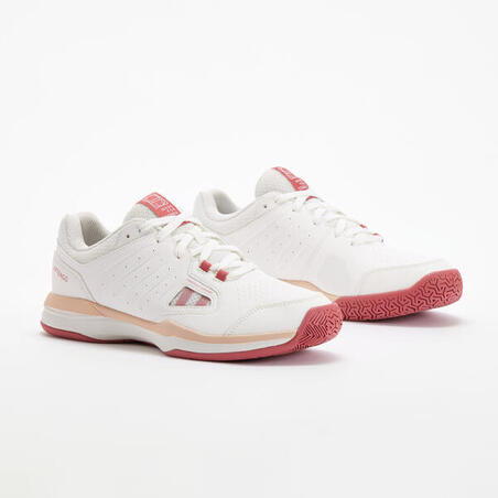 CHAUSSURES DE TENNIS  FEMME TS500 BLANC COTON