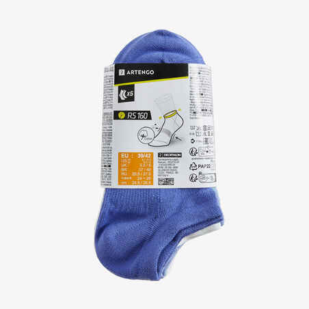 Adult Low Sports Socks RS 160 5-Pack - Plain Colours