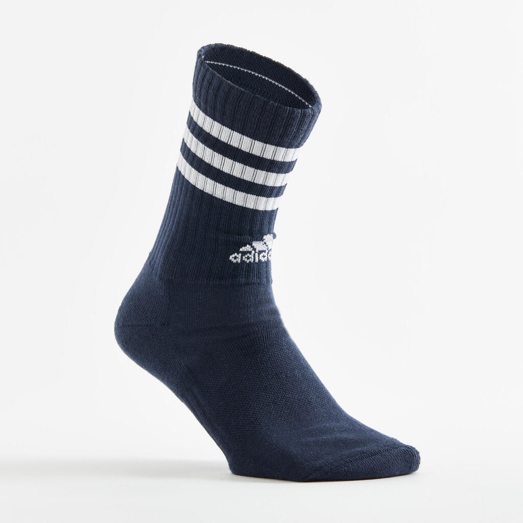 High Sports Socks Tri-Pack - Navy/Red Stripes