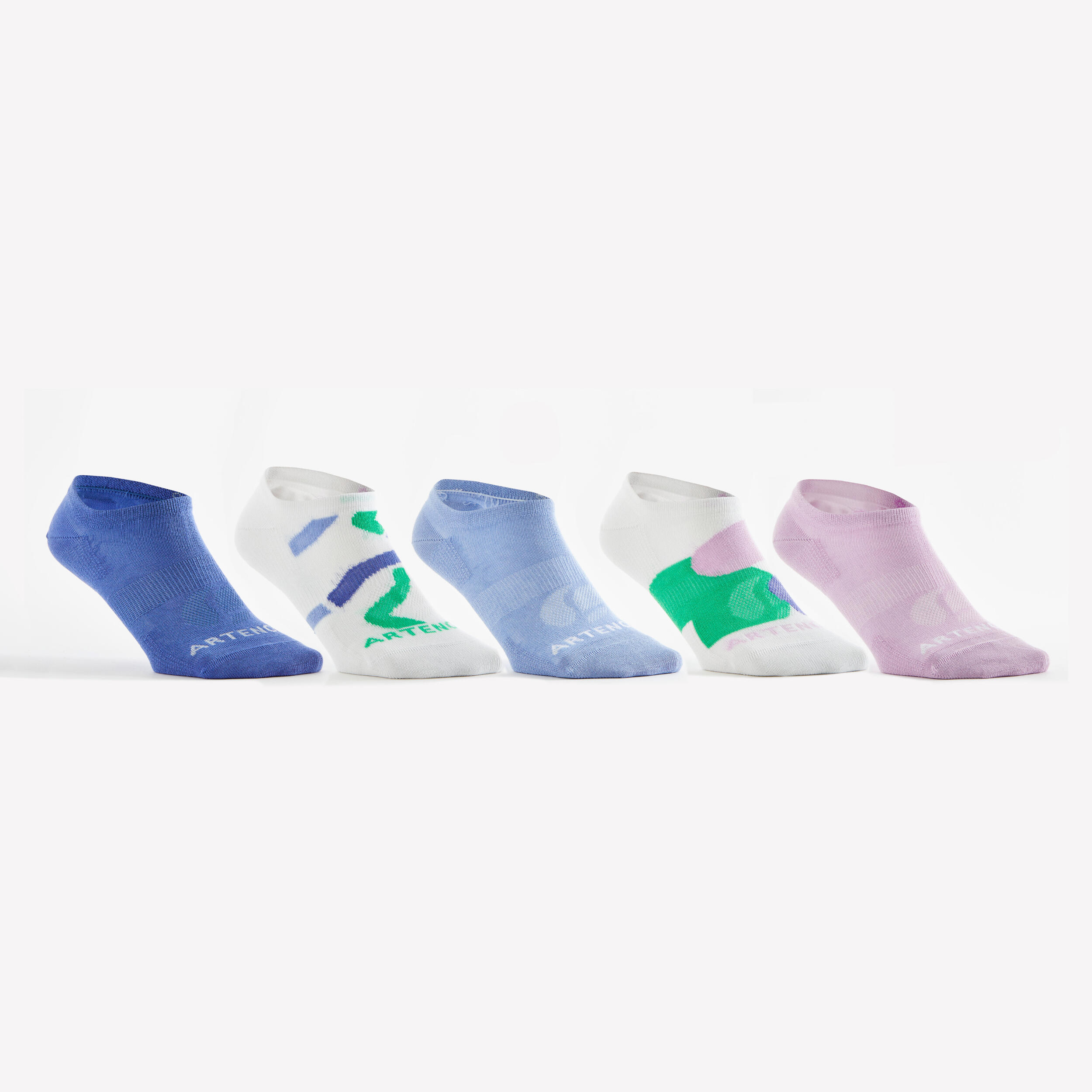 LOW SPORTS SOCKS ARTENGO RS 160 COLORS PACK OF 5