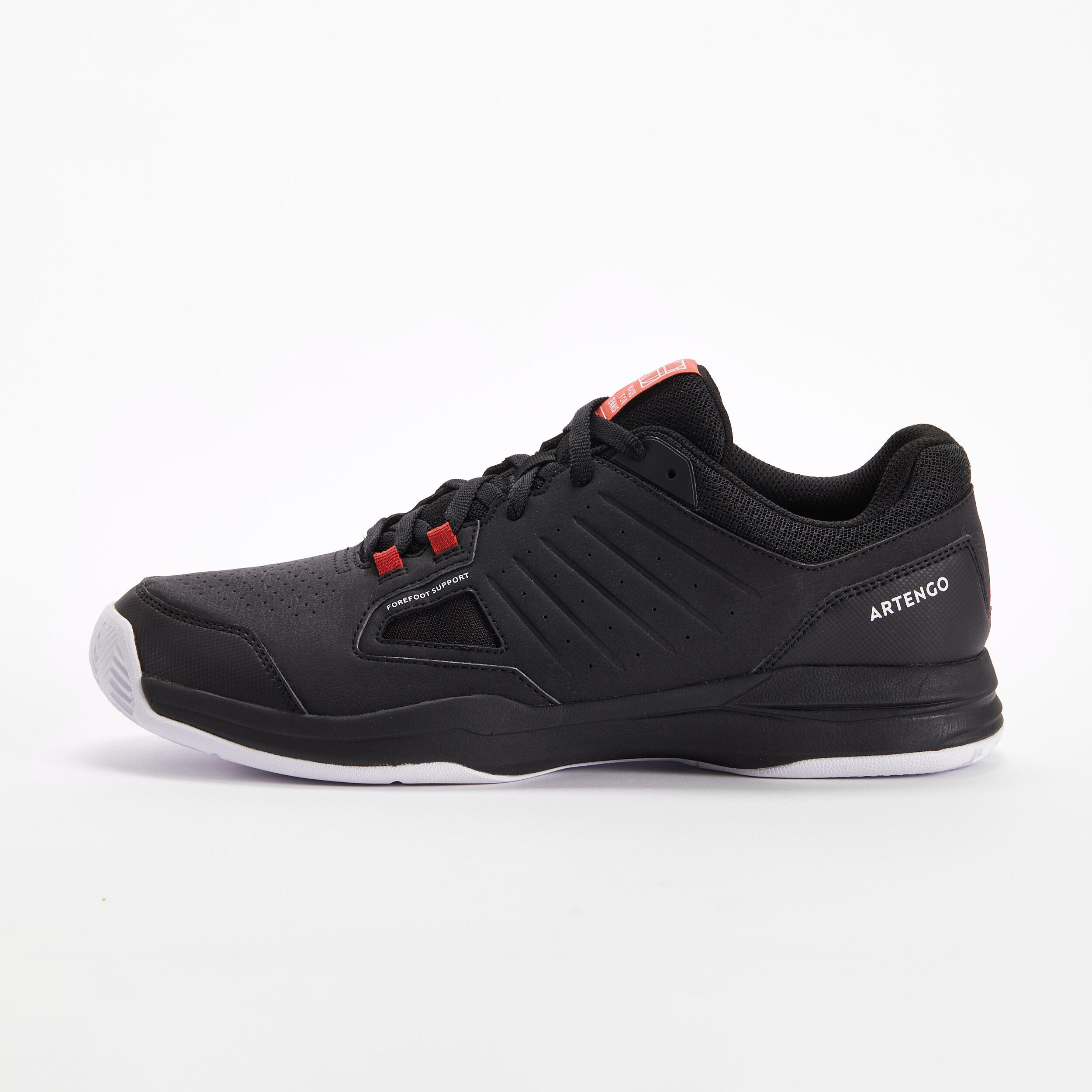 MEN'S CLAY TENNIS SHOE TS 500 BLACK BRICK RED