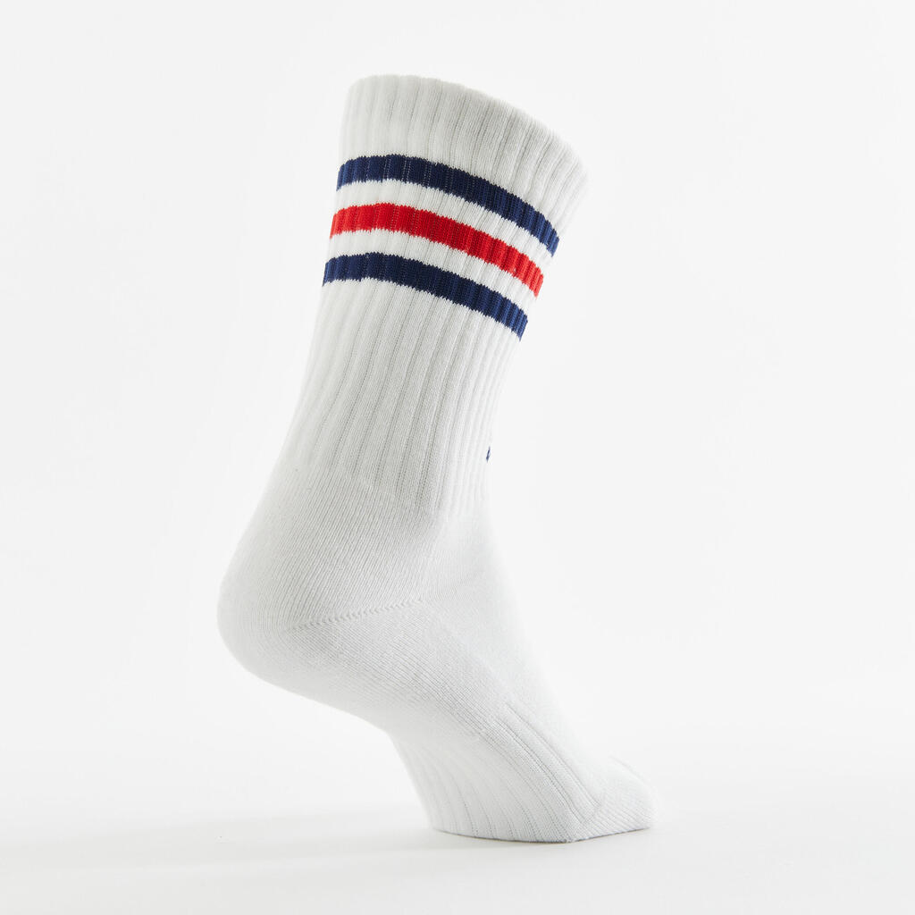 Tennissocken High 3er Pack - ADIDAS Stripes marineblau/rot