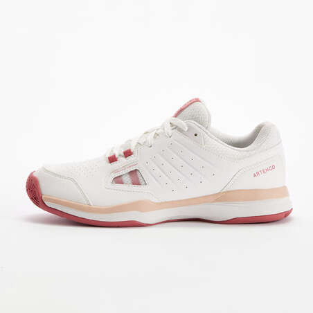 CHAUSSURES DE TENNIS  FEMME TS500 BLANC COTON