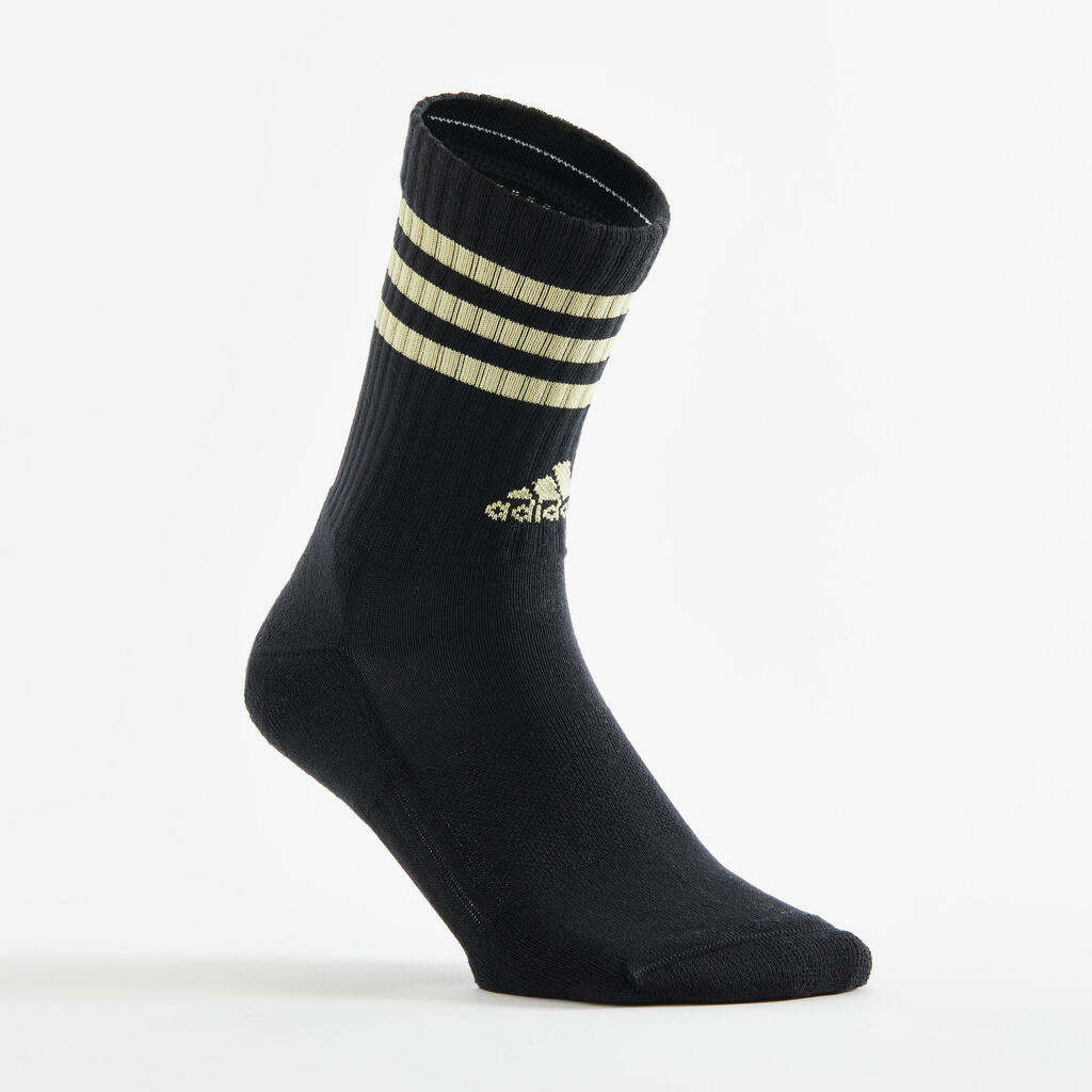 High Sports Socks Tri-Pack - Black/Gold Stripes