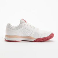 CHAUSSURES DE TENNIS  FEMME TS500 BLANC COTON