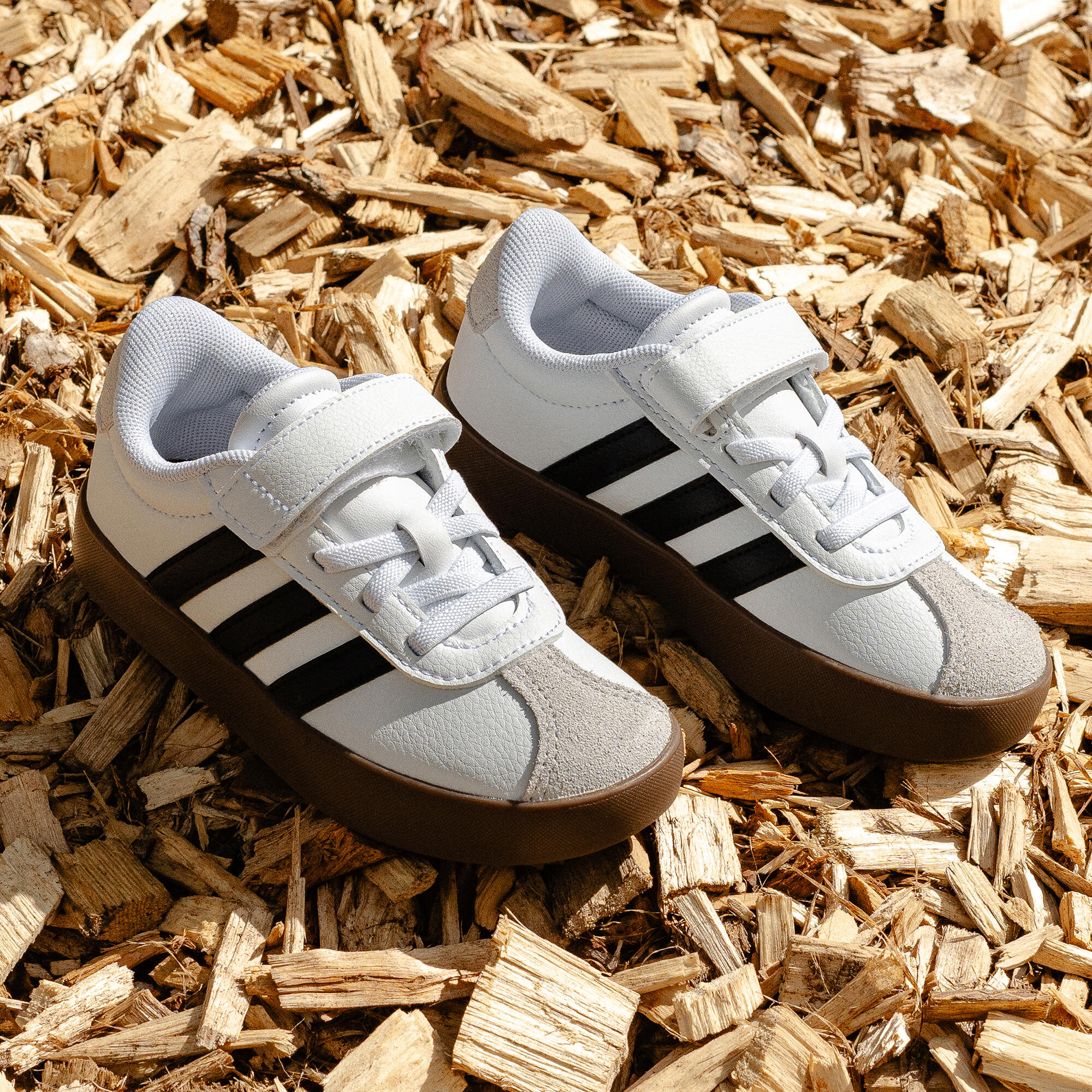 Sneakers ADIDAS bambino VL COURT bianco-nero-grigio dal 28 al 34 9/16