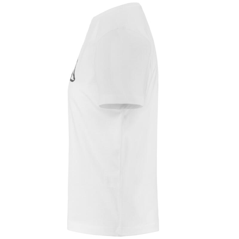 T-shirt donna Kappa 100% cotone bianca con logo nero