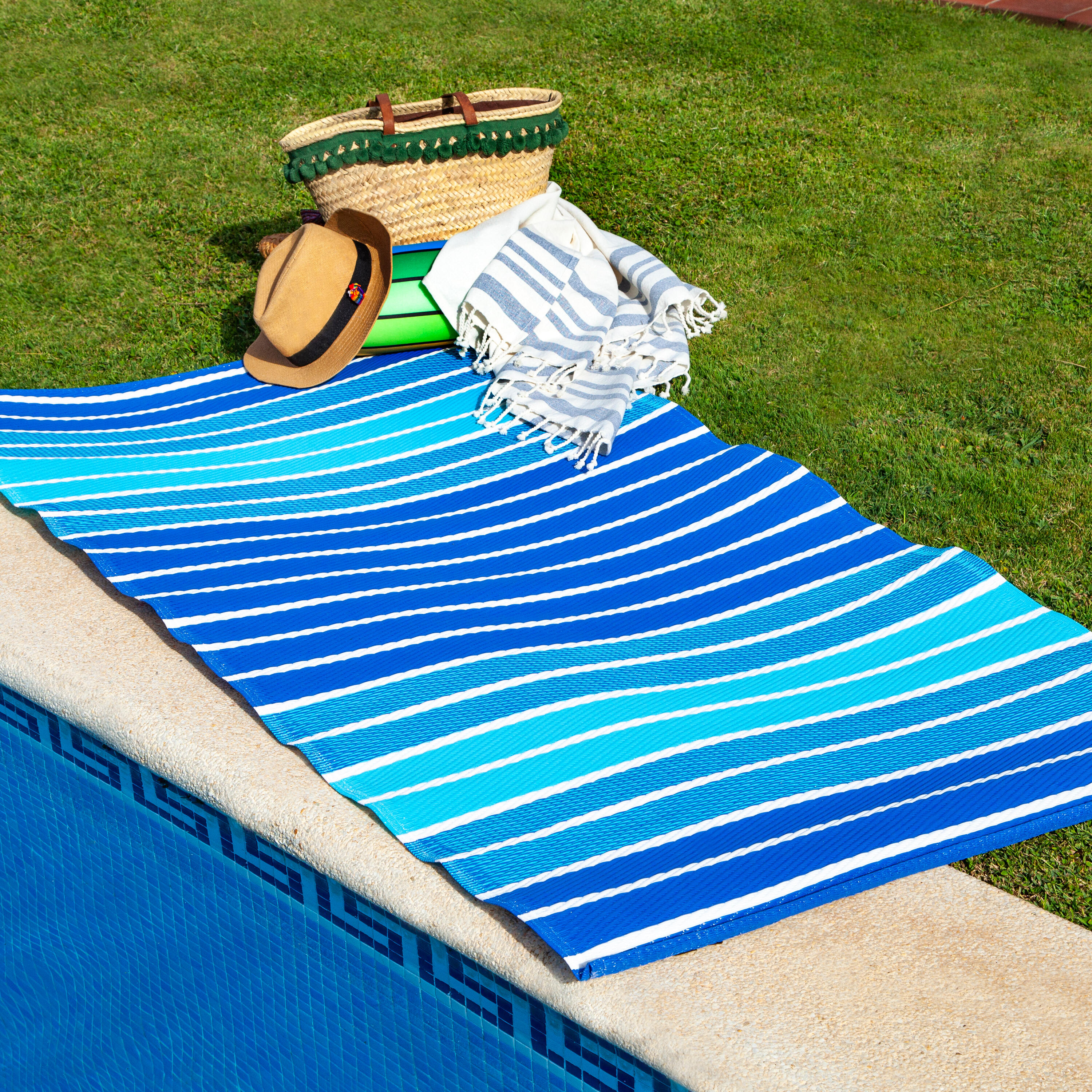 Mata plażowa Azul/Royal 90x180 3/4