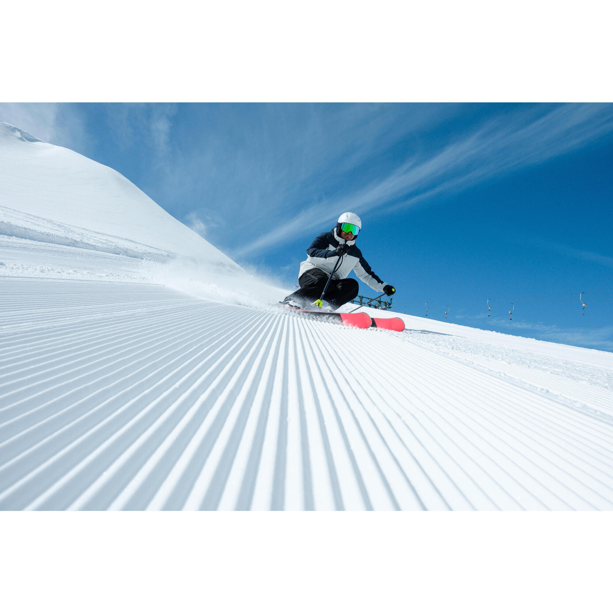 Veste de ski chaude et imperméable homme, 500 gris et bleu marine