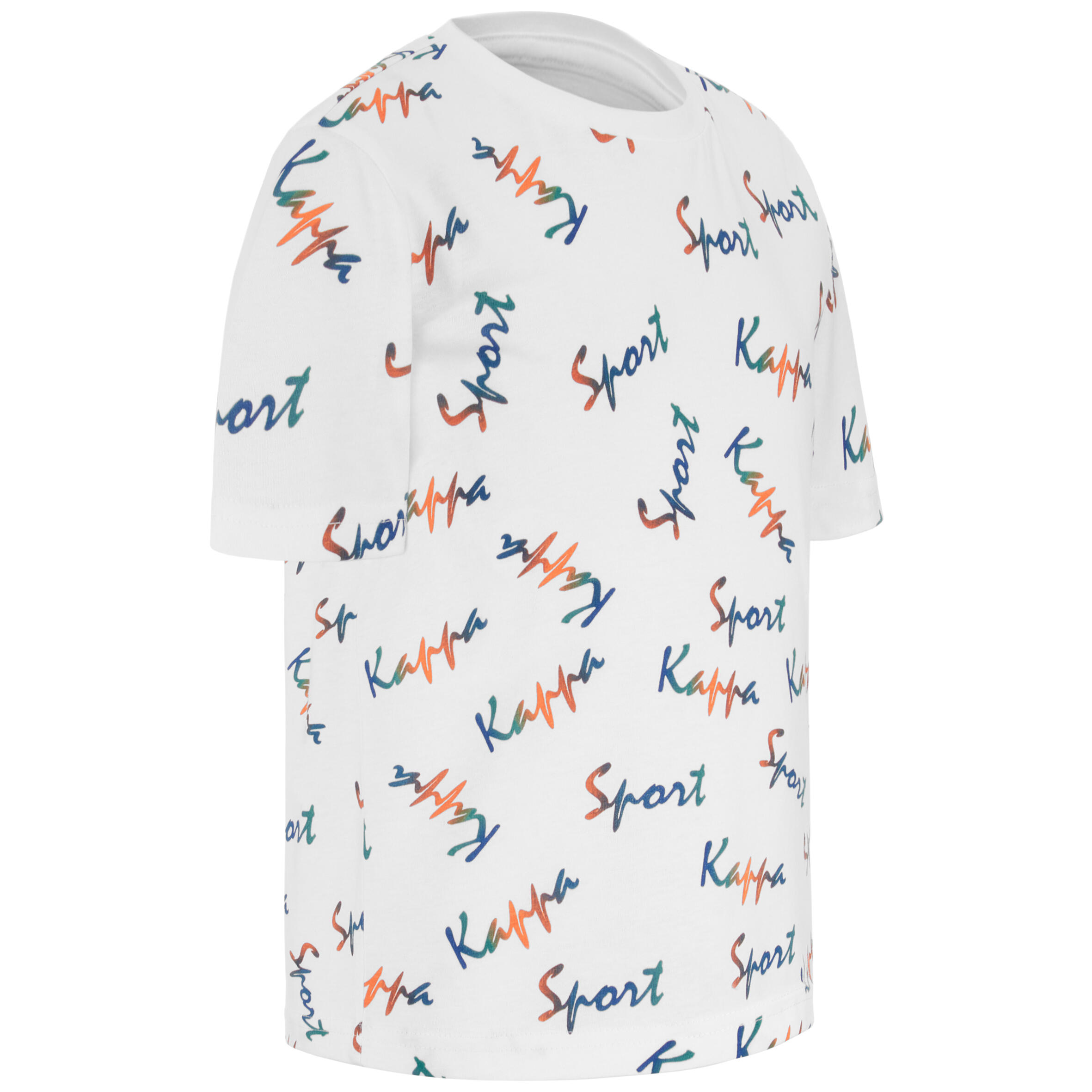 T-shirt bambino Kappa 100% cotone bianco 2/6