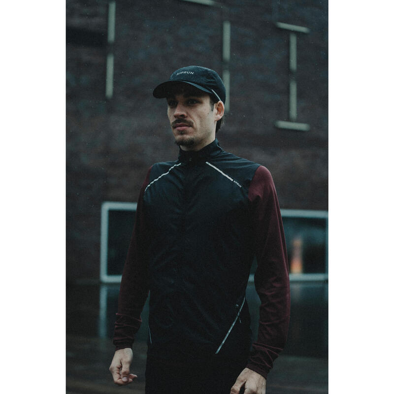 Erkek Uzun Kollu Koşu Tişörtü - Bordo - KIPRUN Run 500