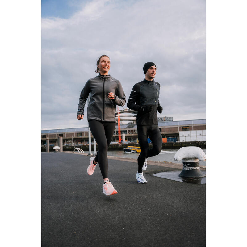 Warm hardloopjack voor dames Run 500 Warm antracietgrijs